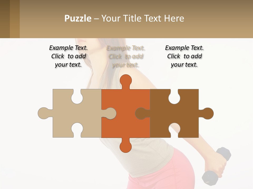 A Woman With A Dumbbell Powerpoint Presentation Template PowerPoint Template