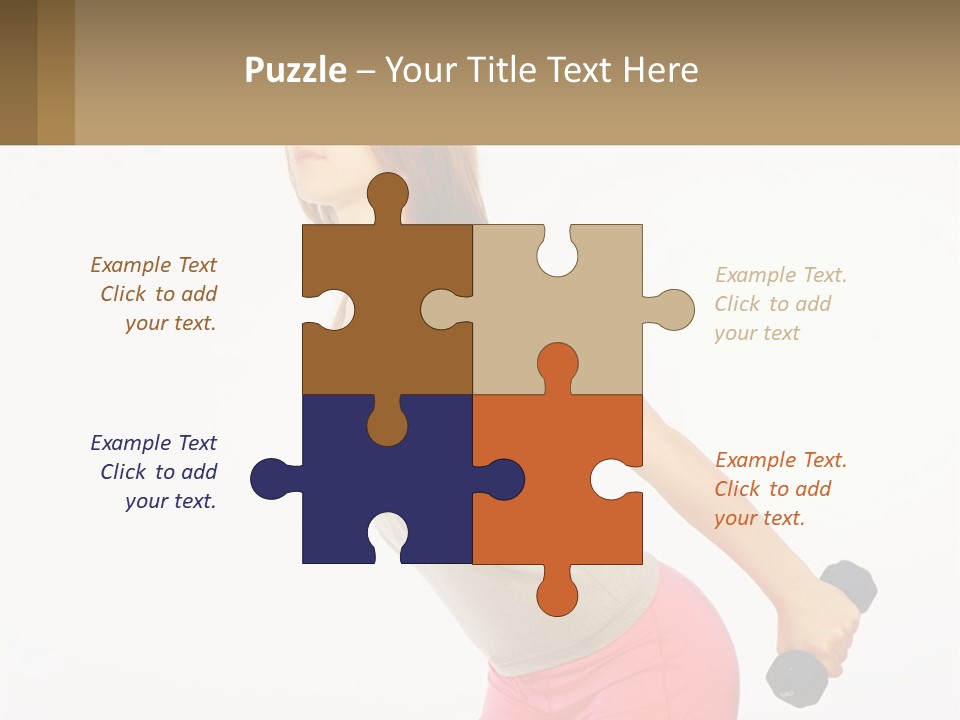 A Woman With A Dumbbell Powerpoint Presentation Template PowerPoint Template