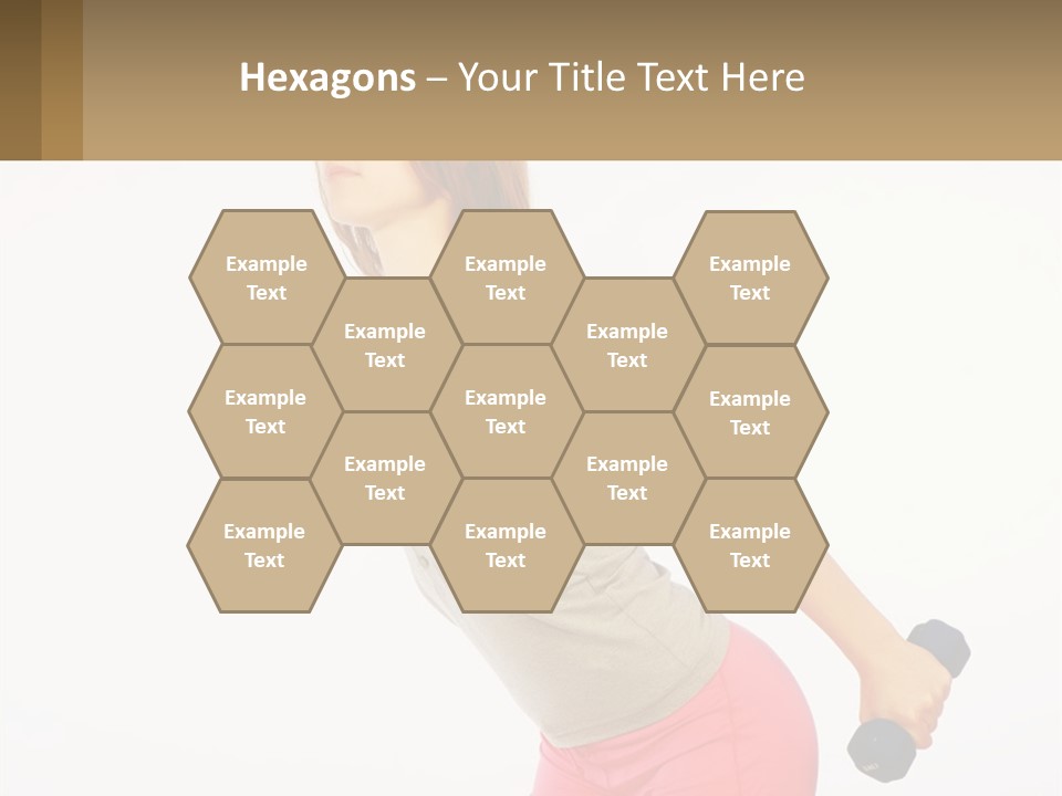 A Woman With A Dumbbell Powerpoint Presentation Template PowerPoint Template