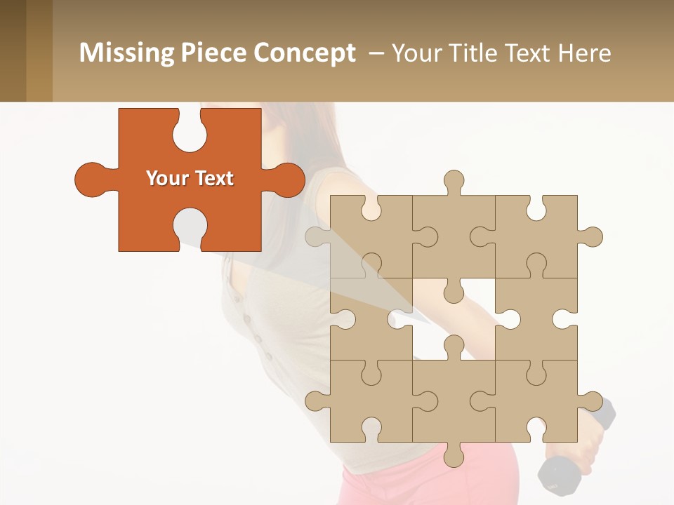 A Woman With A Dumbbell Powerpoint Presentation Template PowerPoint Template