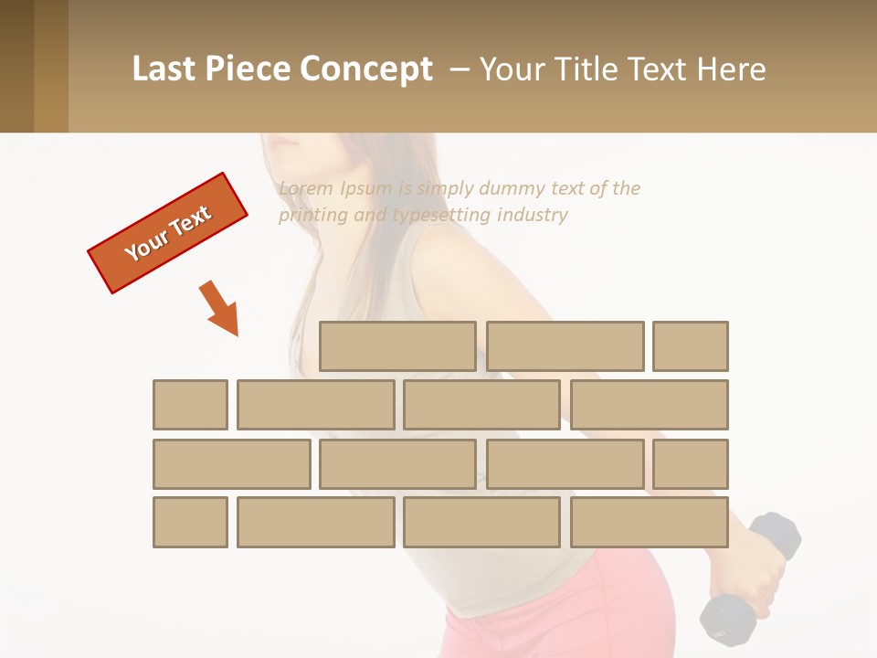 A Woman With A Dumbbell Powerpoint Presentation Template PowerPoint Template
