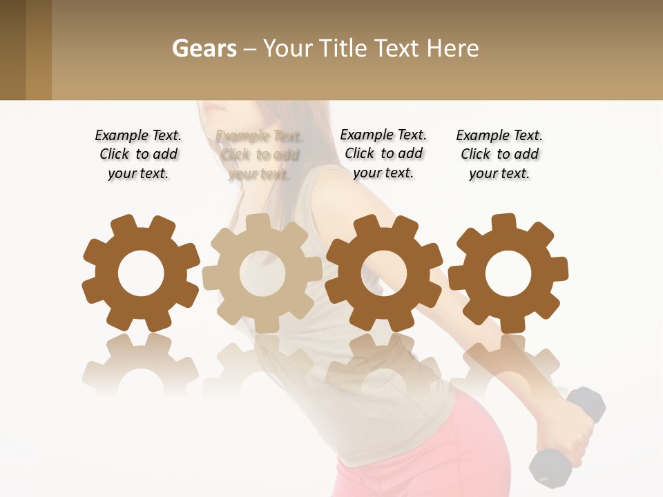 A Woman With A Dumbbell Powerpoint Presentation Template PowerPoint Template