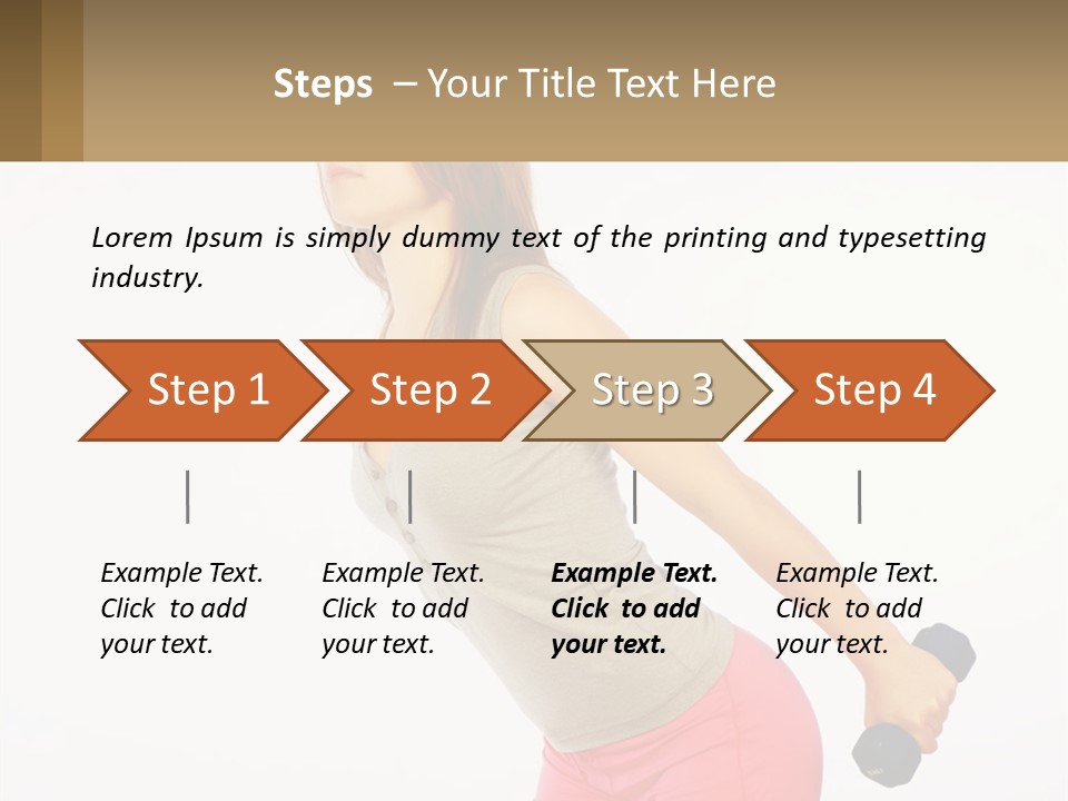 A Woman With A Dumbbell Powerpoint Presentation Template PowerPoint Template