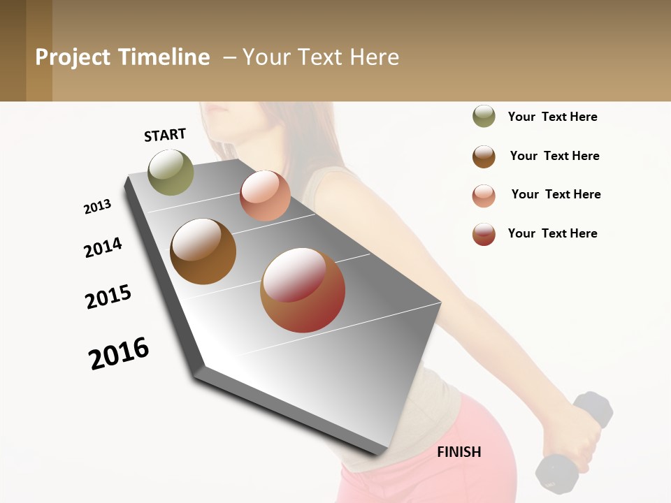 A Woman With A Dumbbell Powerpoint Presentation Template PowerPoint Template