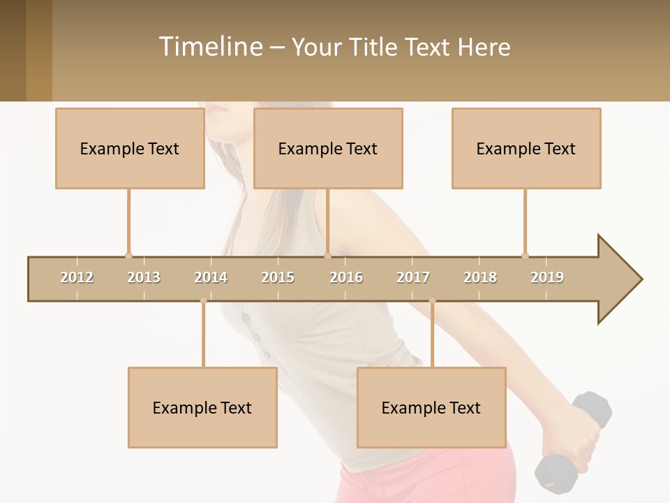 A Woman With A Dumbbell Powerpoint Presentation Template PowerPoint Template