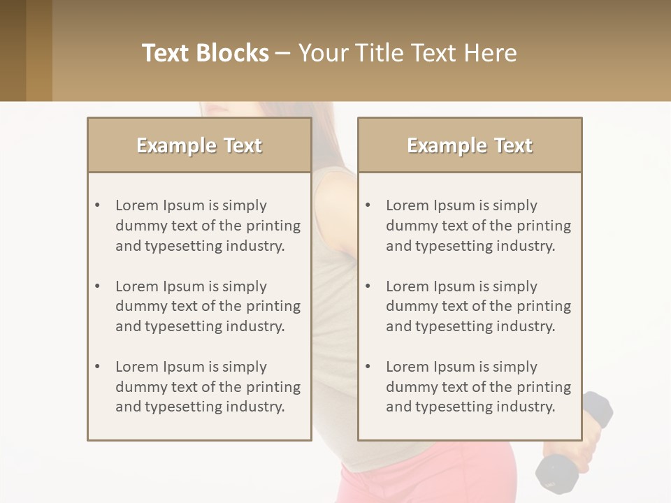 A Woman With A Dumbbell Powerpoint Presentation Template PowerPoint Template