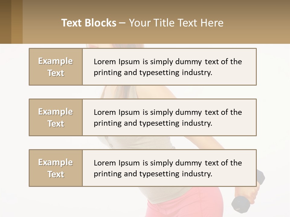 A Woman With A Dumbbell Powerpoint Presentation Template PowerPoint Template