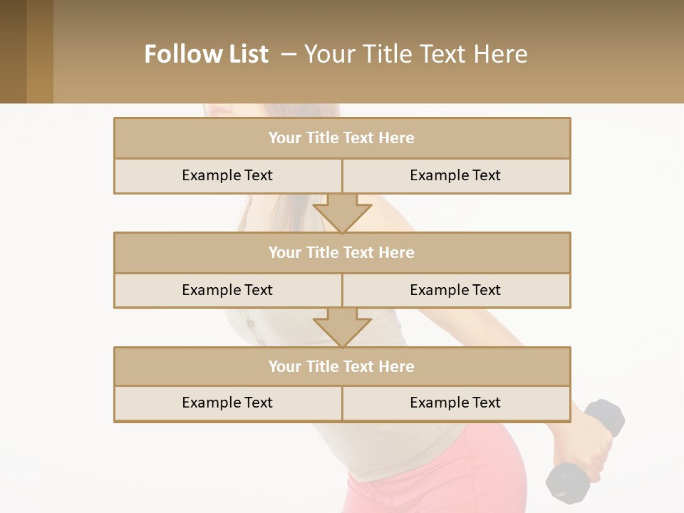 A Woman With A Dumbbell Powerpoint Presentation Template PowerPoint Template