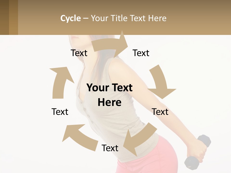 A Woman With A Dumbbell Powerpoint Presentation Template PowerPoint Template