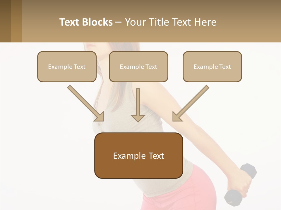 A Woman With A Dumbbell Powerpoint Presentation Template PowerPoint Template