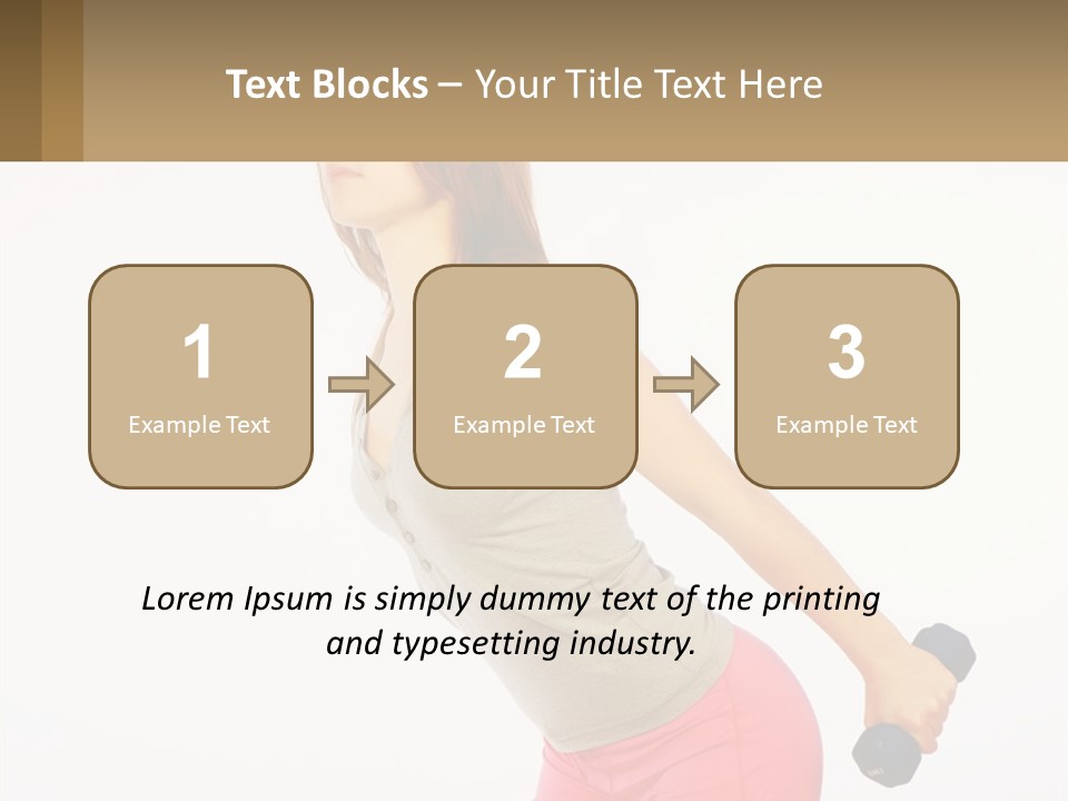 A Woman With A Dumbbell Powerpoint Presentation Template PowerPoint Template