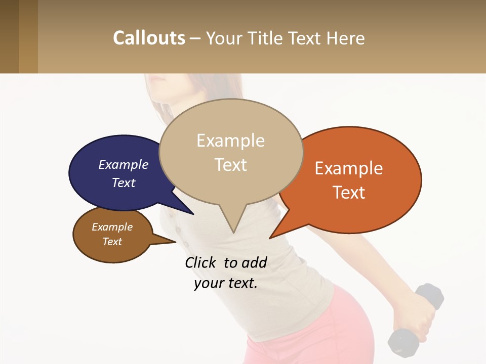 A Woman With A Dumbbell Powerpoint Presentation Template PowerPoint Template