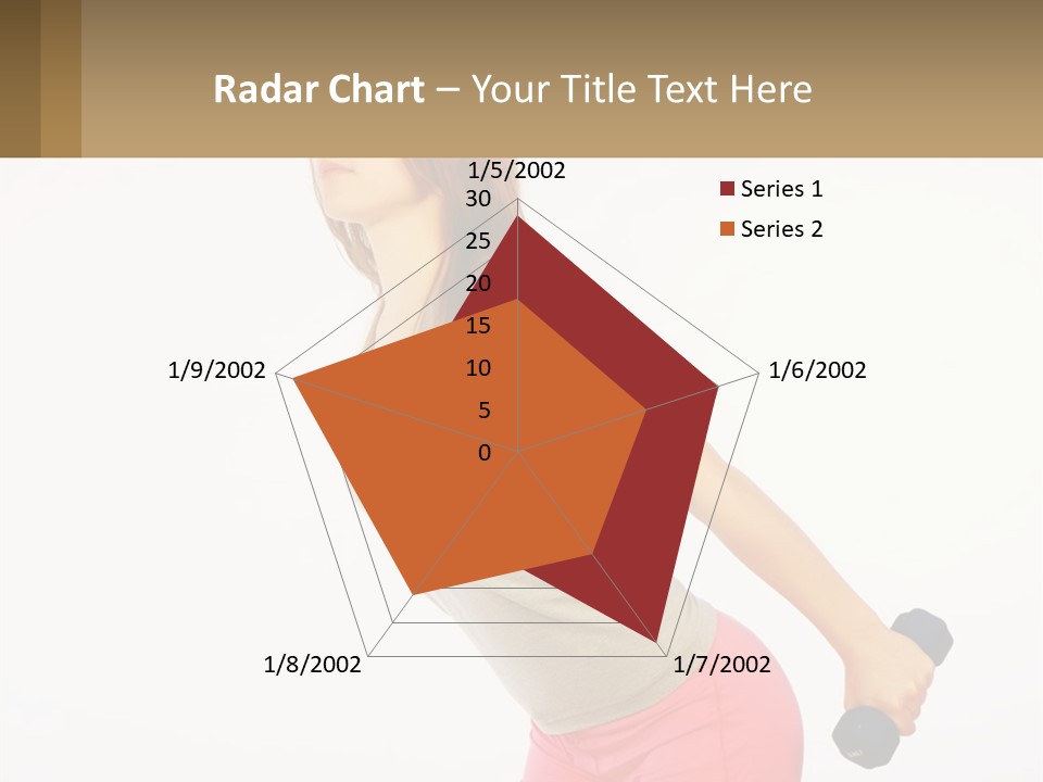 A Woman With A Dumbbell Powerpoint Presentation Template PowerPoint Template