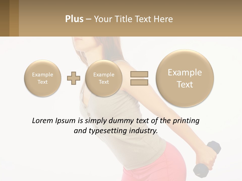 A Woman With A Dumbbell Powerpoint Presentation Template PowerPoint Template