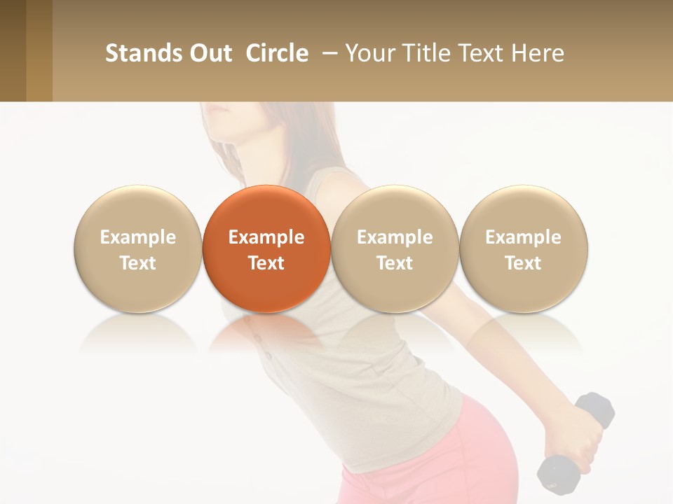 A Woman With A Dumbbell Powerpoint Presentation Template PowerPoint Template