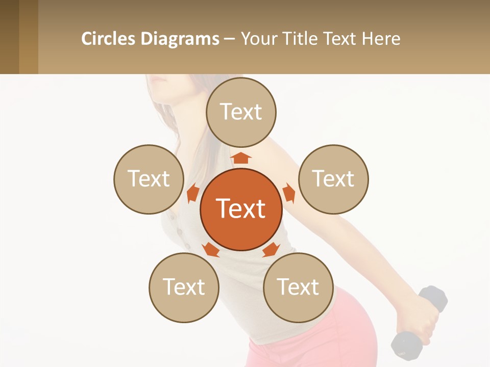 A Woman With A Dumbbell Powerpoint Presentation Template PowerPoint Template