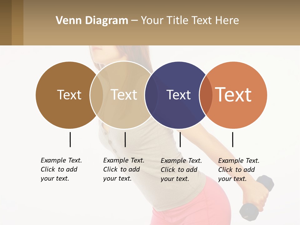 A Woman With A Dumbbell Powerpoint Presentation Template PowerPoint Template