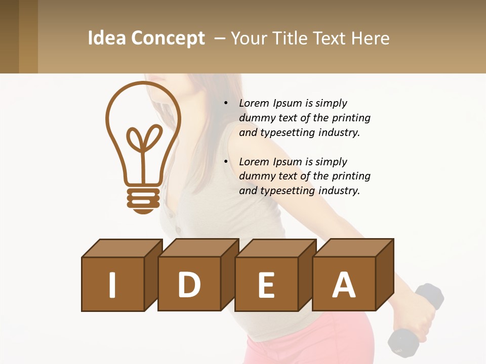 A Woman With A Dumbbell Powerpoint Presentation Template PowerPoint Template
