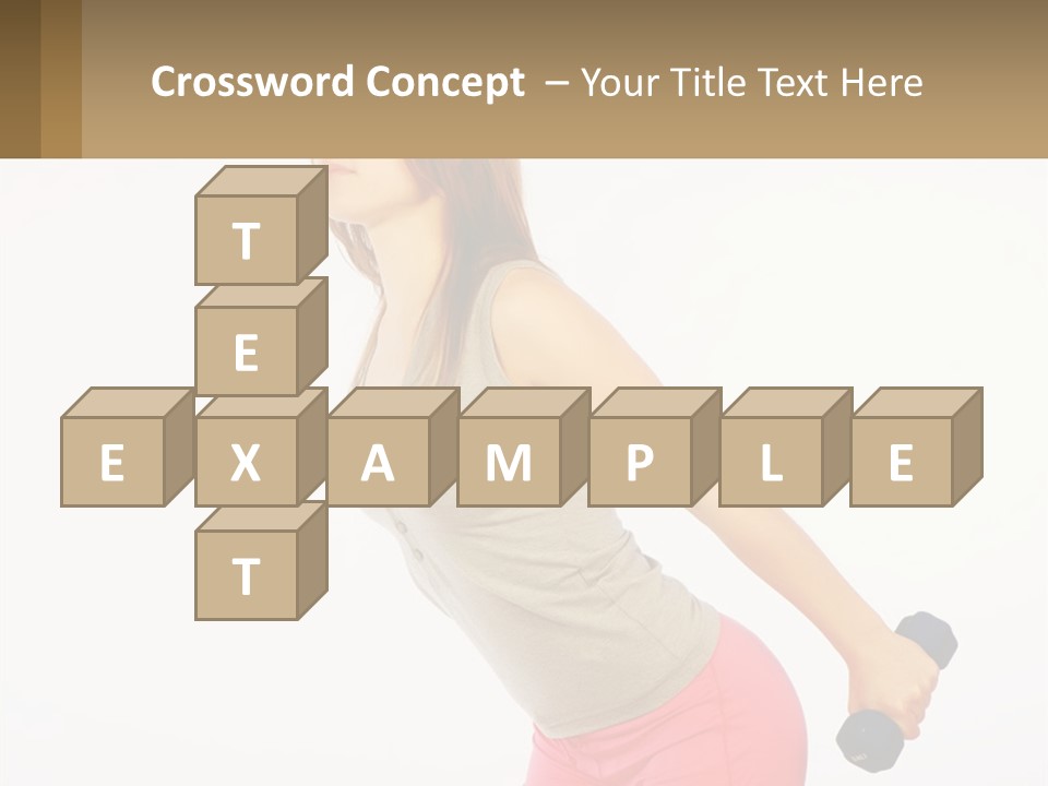 A Woman With A Dumbbell Powerpoint Presentation Template PowerPoint Template