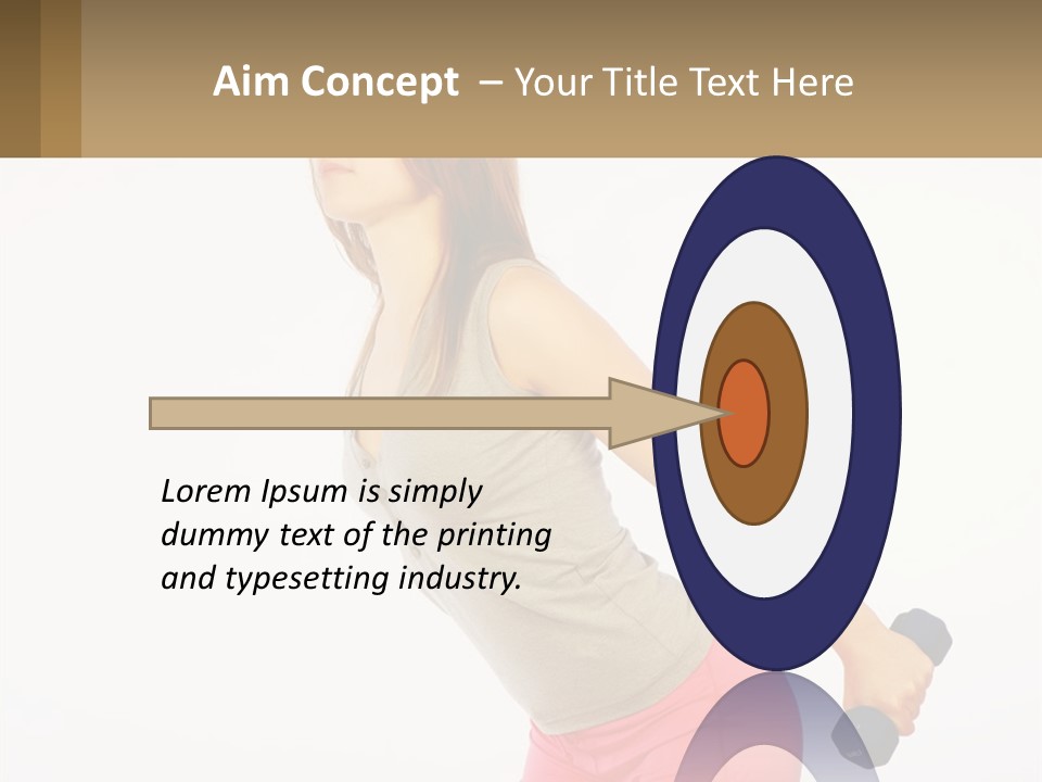 A Woman With A Dumbbell Powerpoint Presentation Template PowerPoint Template
