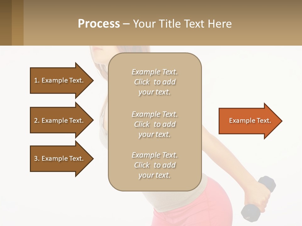 A Woman With A Dumbbell Powerpoint Presentation Template PowerPoint Template