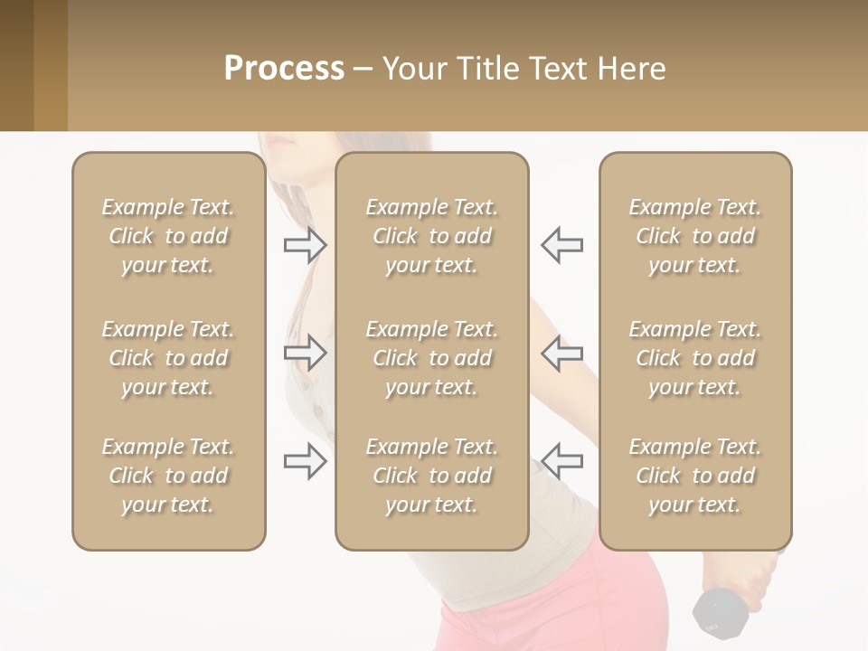 A Woman With A Dumbbell Powerpoint Presentation Template PowerPoint Template