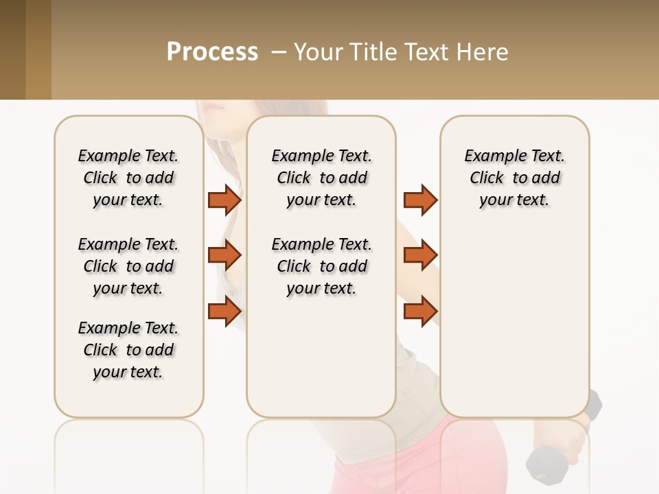 A Woman With A Dumbbell Powerpoint Presentation Template PowerPoint Template