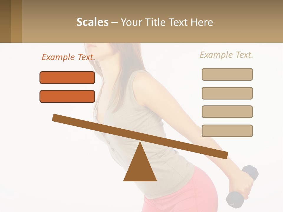 A Woman With A Dumbbell Powerpoint Presentation Template PowerPoint Template