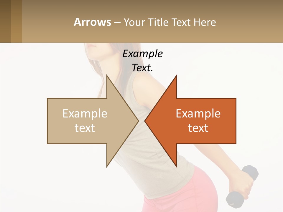 A Woman With A Dumbbell Powerpoint Presentation Template PowerPoint Template