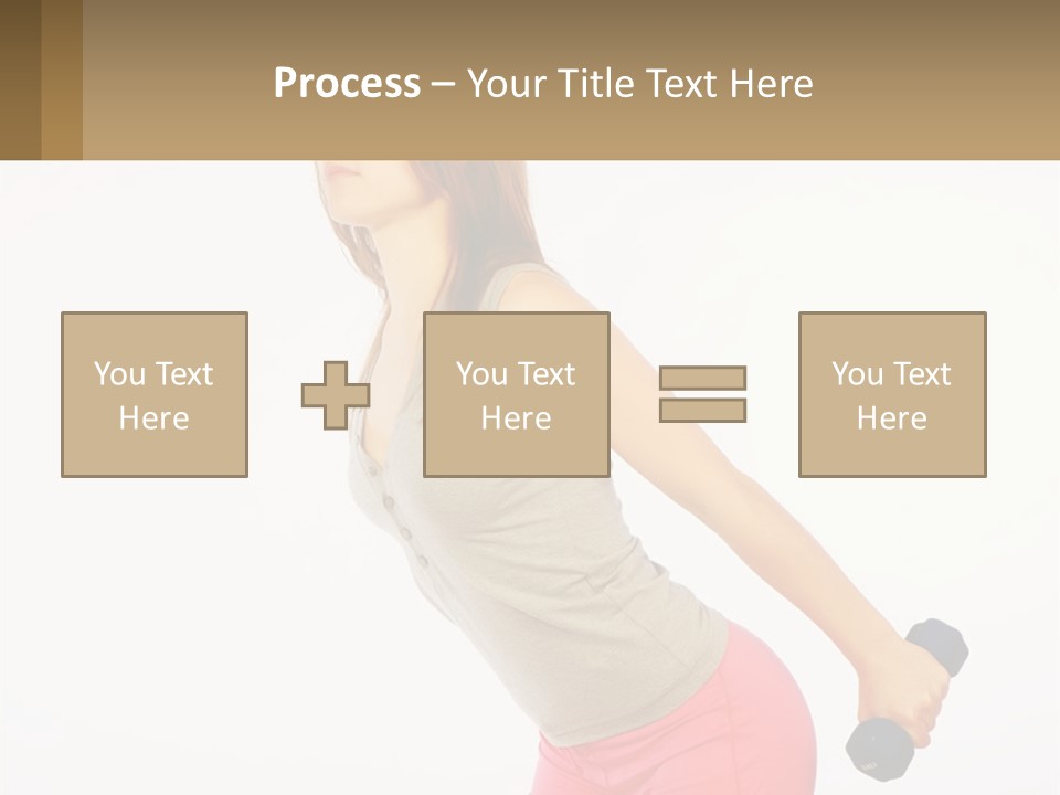 A Woman With A Dumbbell Powerpoint Presentation Template PowerPoint Template
