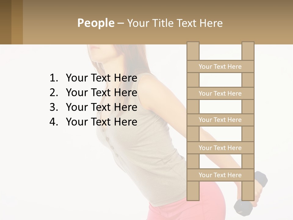 A Woman With A Dumbbell Powerpoint Presentation Template PowerPoint Template