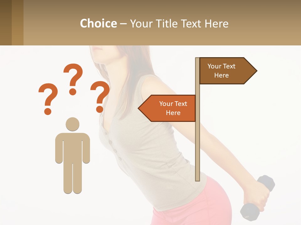 A Woman With A Dumbbell Powerpoint Presentation Template PowerPoint Template