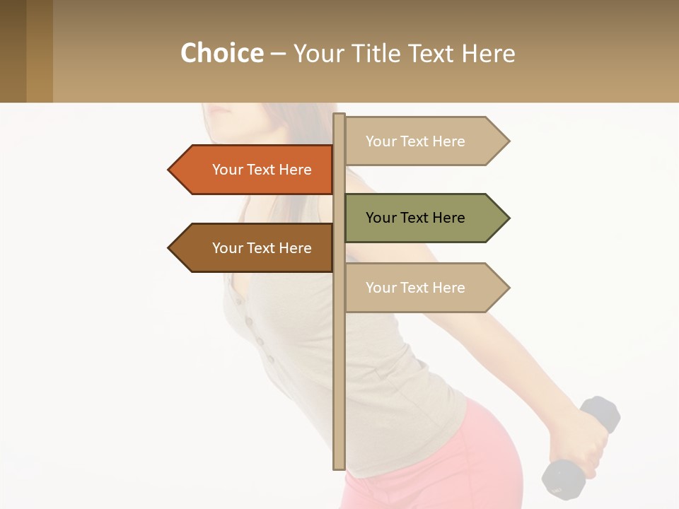 A Woman With A Dumbbell Powerpoint Presentation Template PowerPoint Template