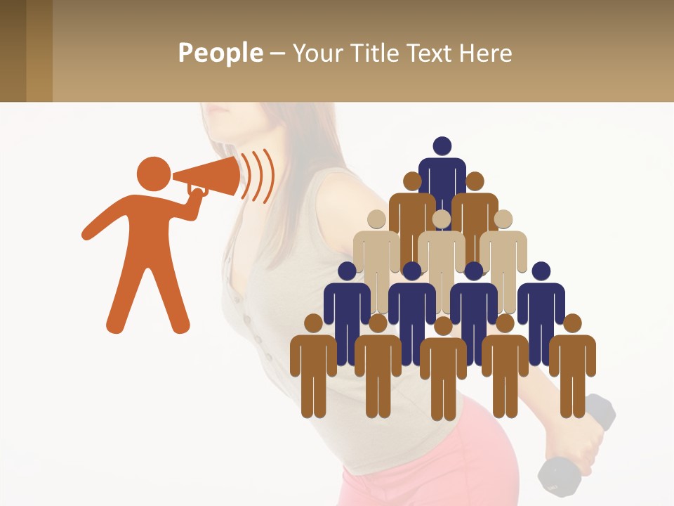 A Woman With A Dumbbell Powerpoint Presentation Template PowerPoint Template