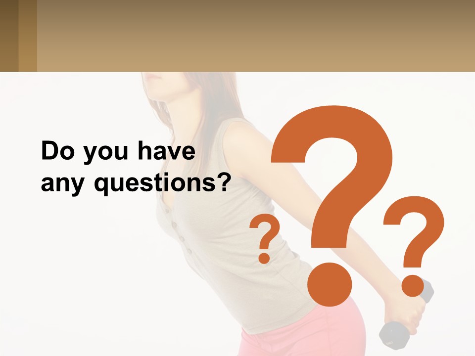 A Woman With A Dumbbell Powerpoint Presentation Template PowerPoint Template