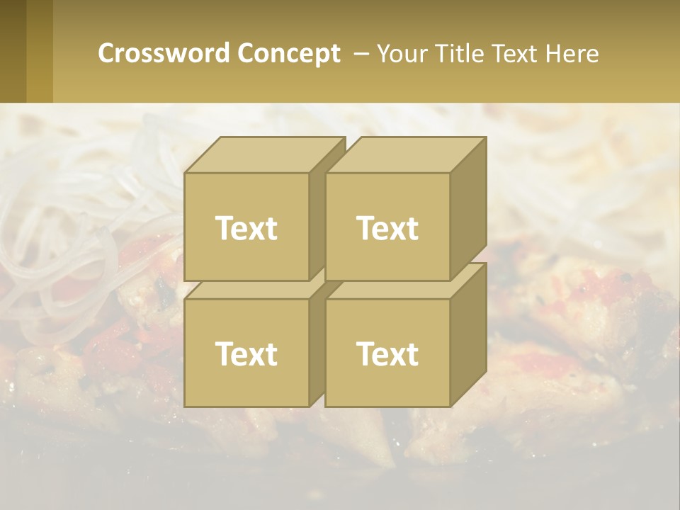 A Plate Of Food With Noodles And Meat PowerPoint Template