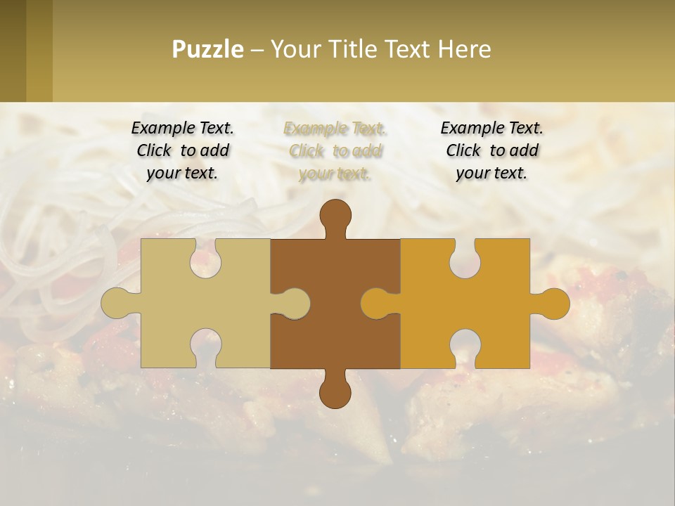 A Plate Of Food With Noodles And Meat PowerPoint Template