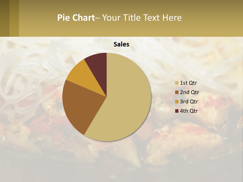 A Plate Of Food With Noodles And Meat PowerPoint Template
