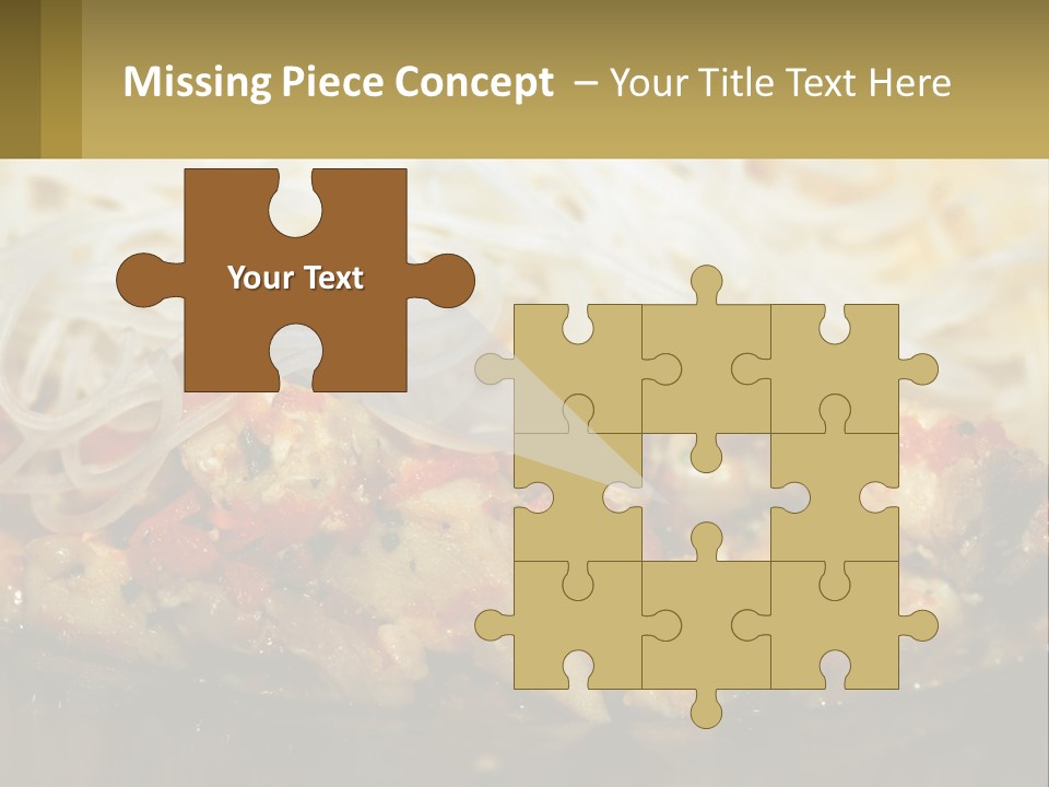 A Plate Of Food With Noodles And Meat PowerPoint Template