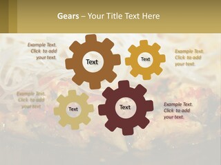 A Plate Of Food With Noodles And Meat PowerPoint Template