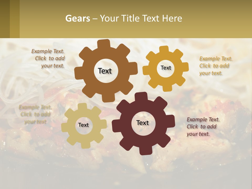 A Plate Of Food With Noodles And Meat PowerPoint Template