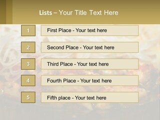 A Plate Of Food With Noodles And Meat PowerPoint Template