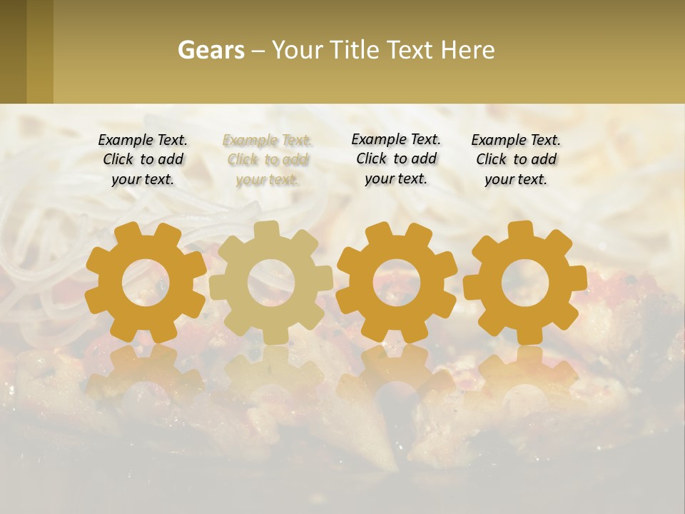 A Plate Of Food With Noodles And Meat PowerPoint Template