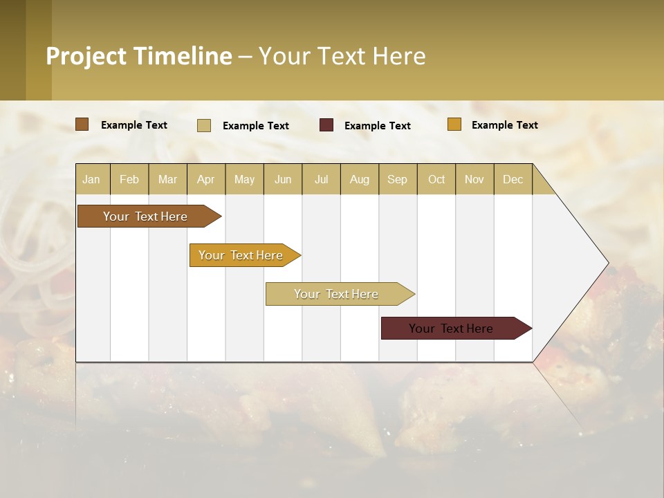 A Plate Of Food With Noodles And Meat PowerPoint Template