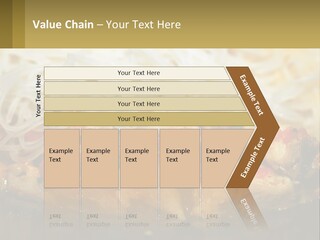 A Plate Of Food With Noodles And Meat PowerPoint Template