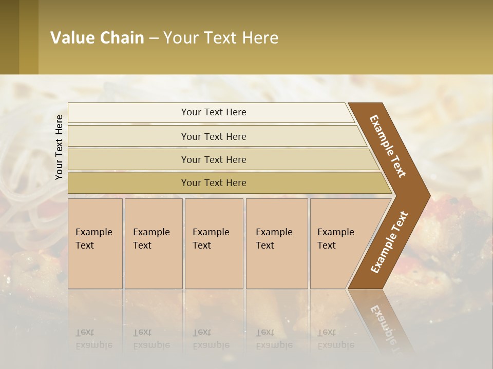 A Plate Of Food With Noodles And Meat PowerPoint Template