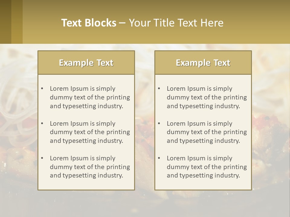 A Plate Of Food With Noodles And Meat PowerPoint Template