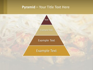 A Plate Of Food With Noodles And Meat PowerPoint Template