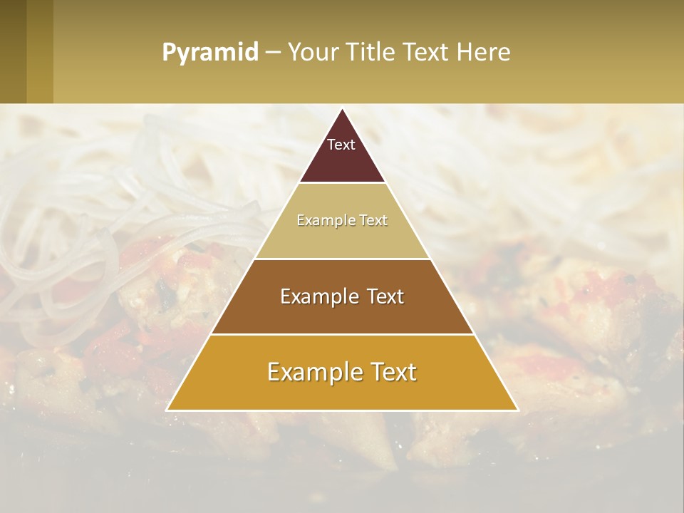 A Plate Of Food With Noodles And Meat PowerPoint Template