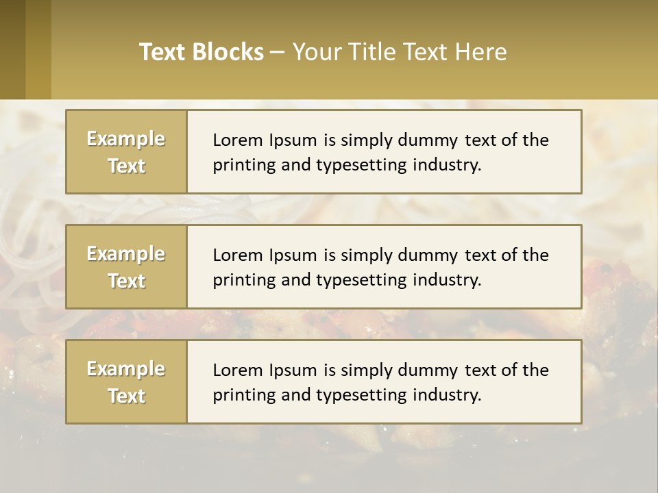 A Plate Of Food With Noodles And Meat PowerPoint Template